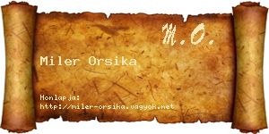 Miler Orsika névjegykártya